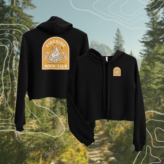 fireside book club crop hoodie