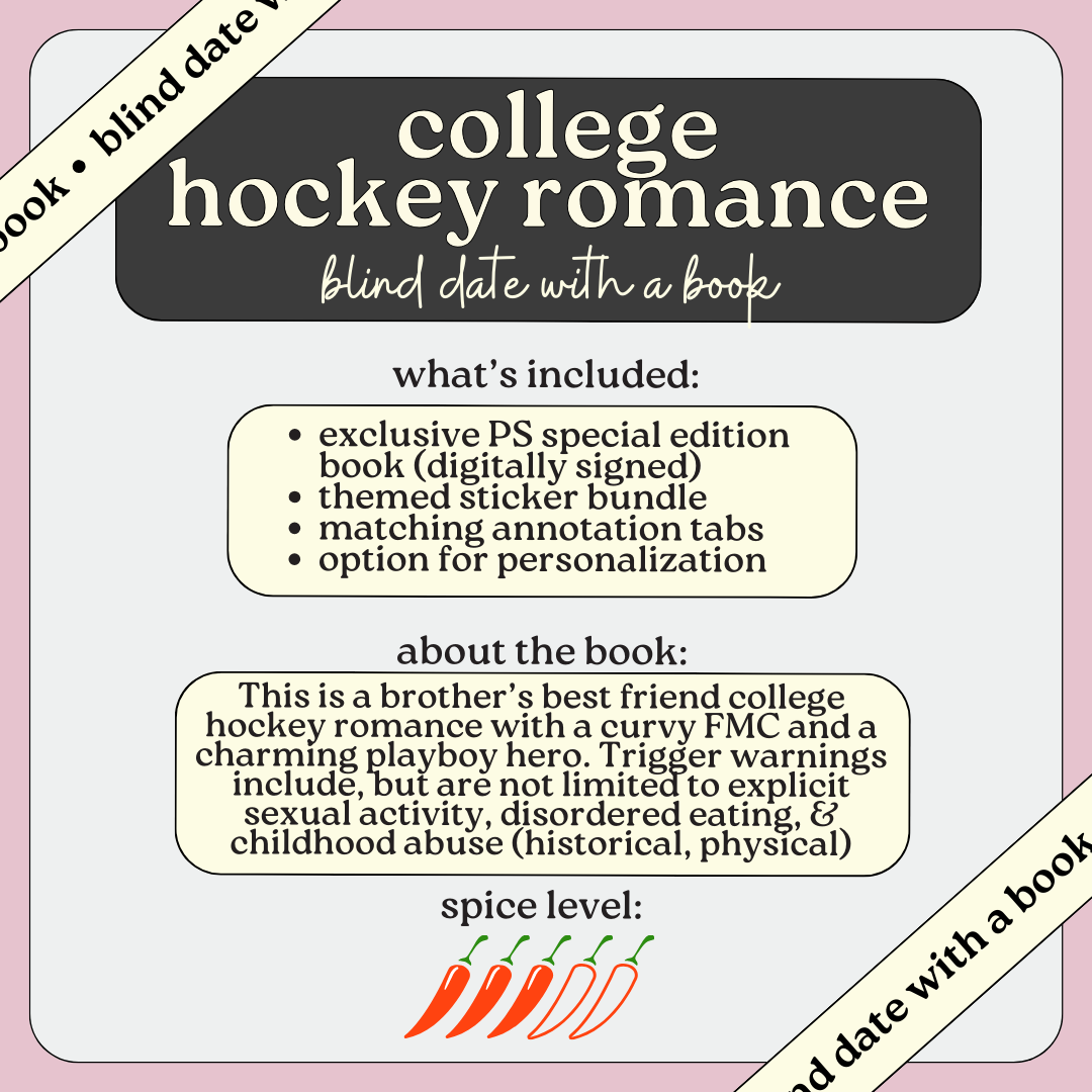 COLLEGE HOCKEY special edition blind date with a book PREORDER