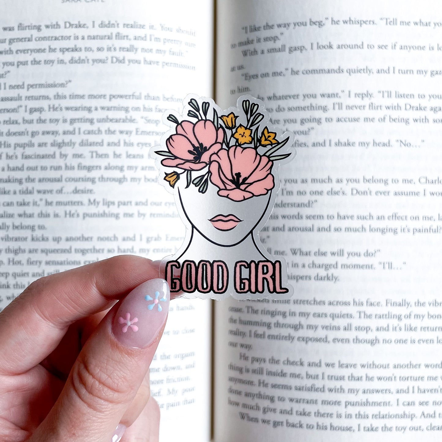 good girl floral sticker