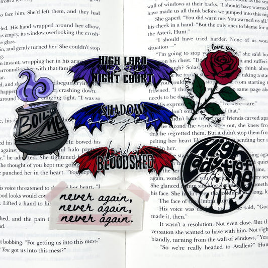 ACOTAR series sticker pack 2 (clear)