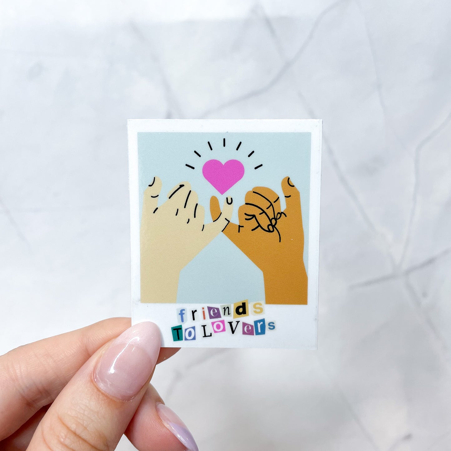 friend to lovers polaroid sticker