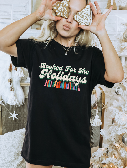 booked for the holidays t-shirt