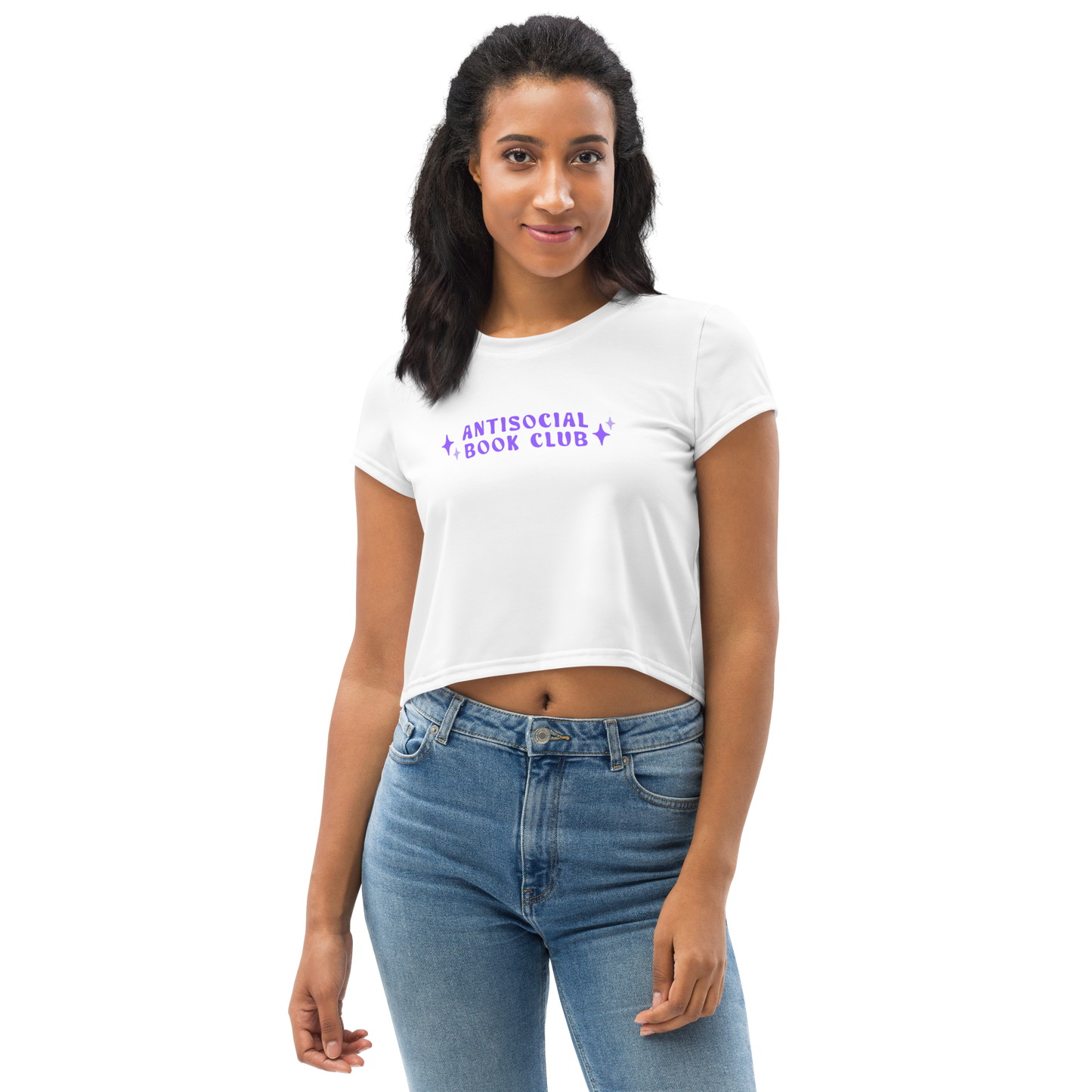 antisocial book club crop tee