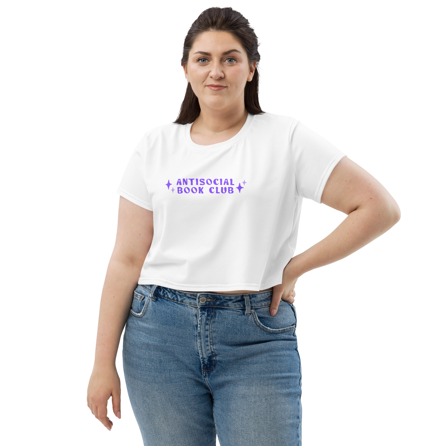 antisocial book club crop tee