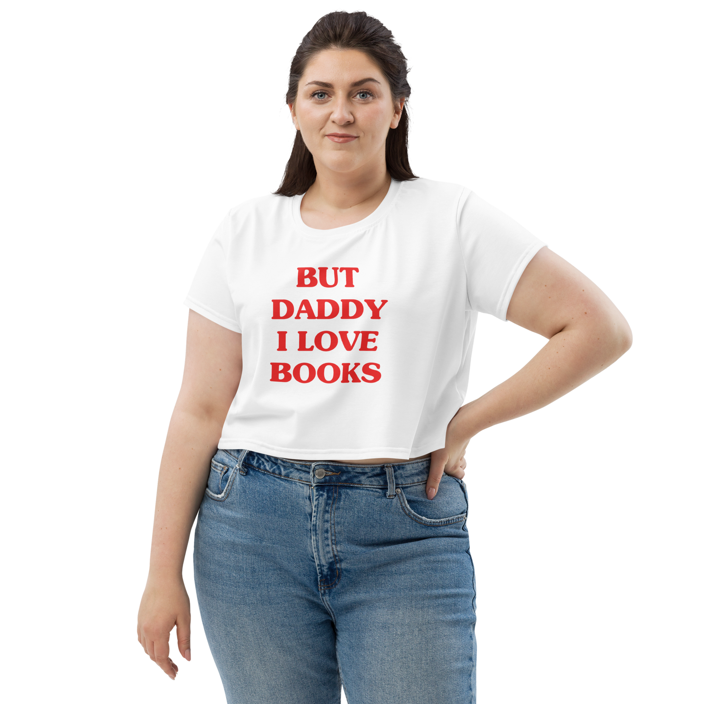 but daddy i love books crop tee