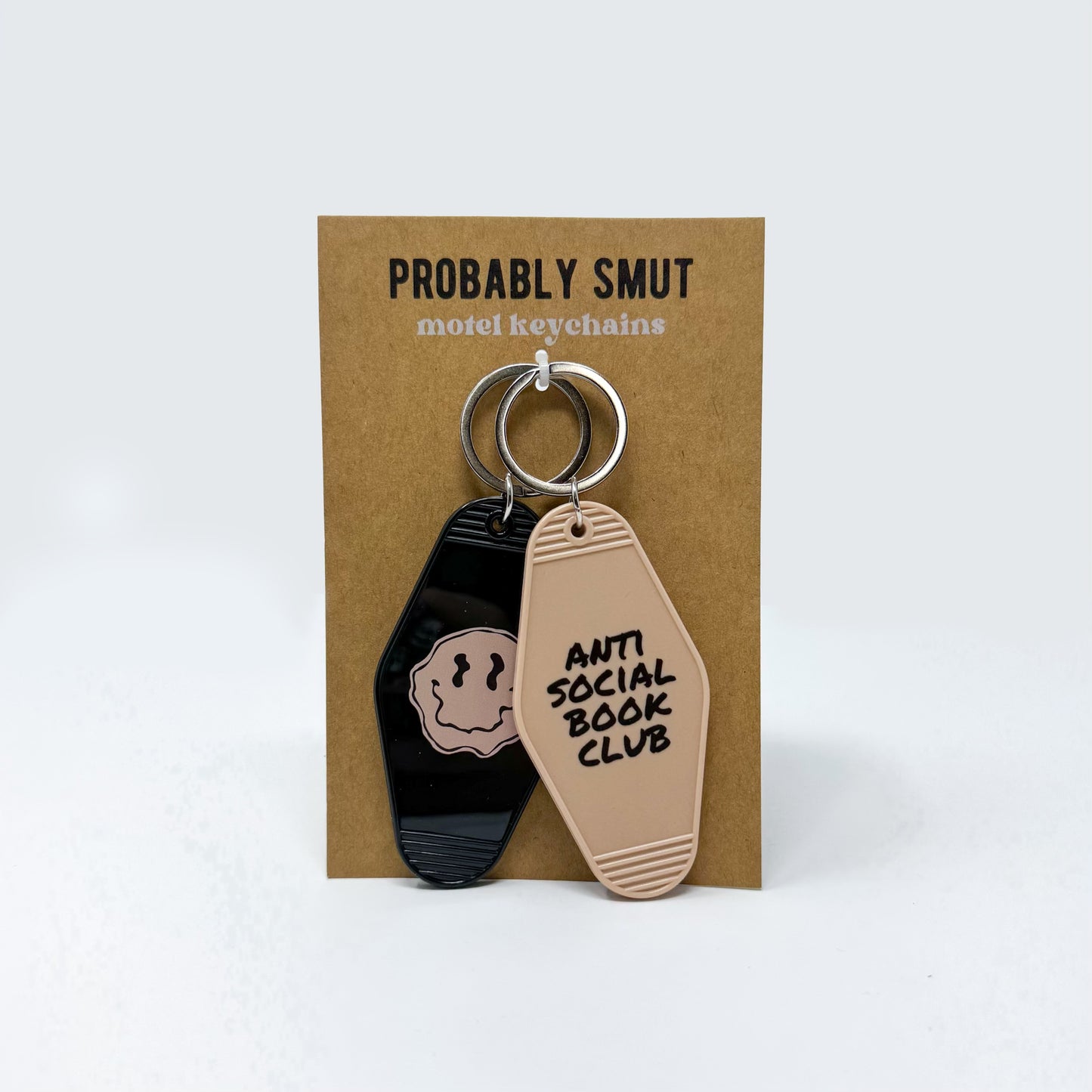 anti social book club keychain set