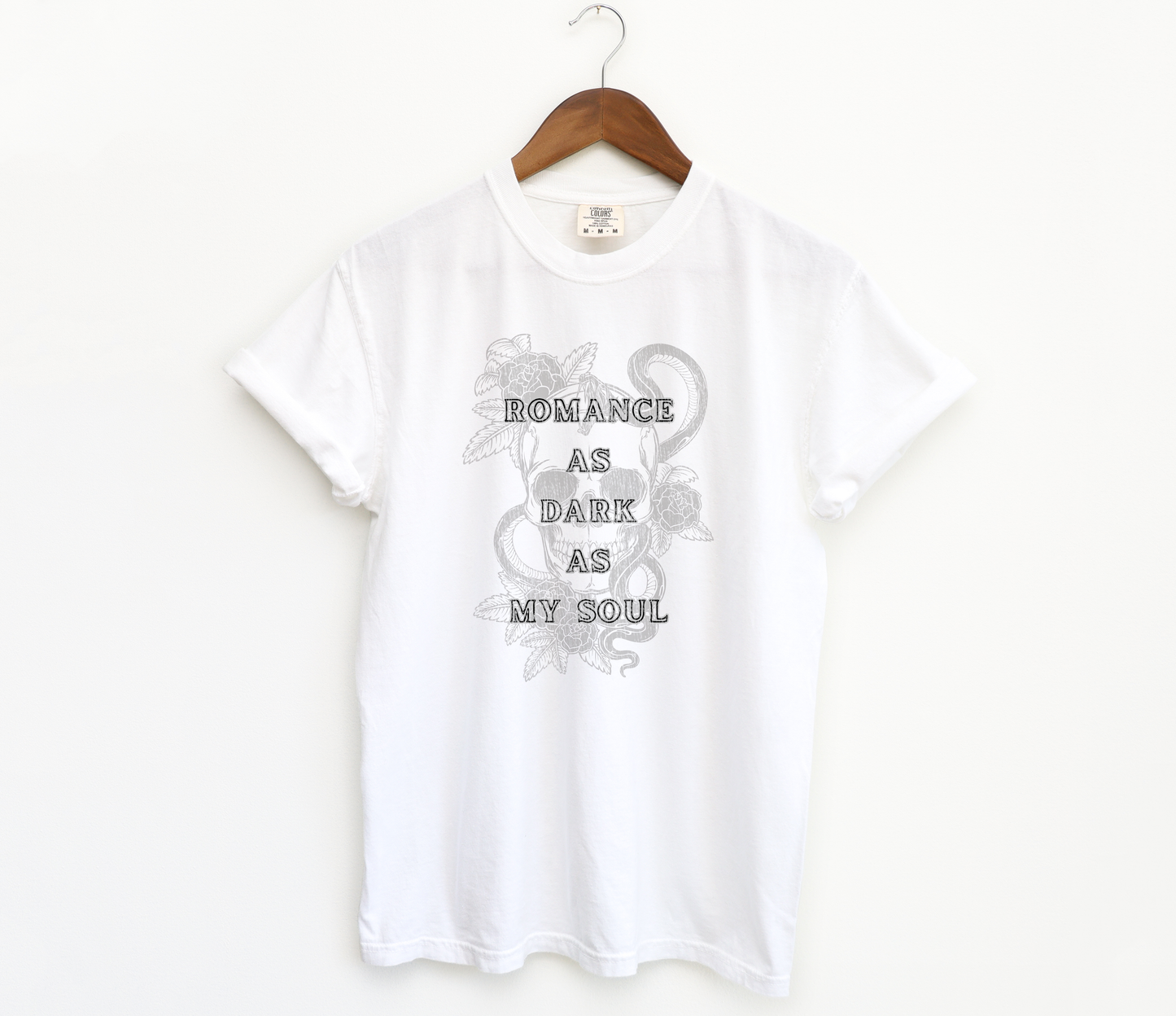 romance as dark as my soul t-shirt in white