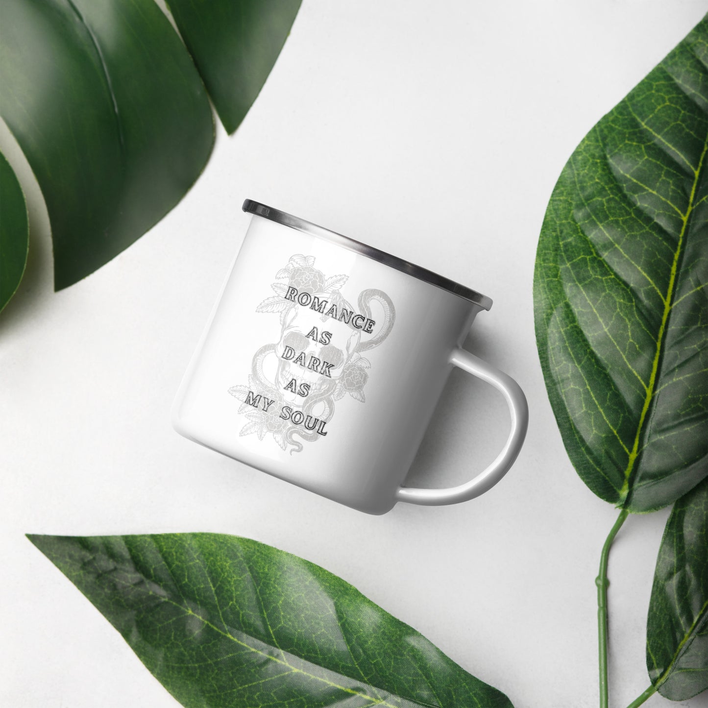 romance as dark as my soul enamel mug