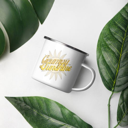grumpy sunshine enamel mug