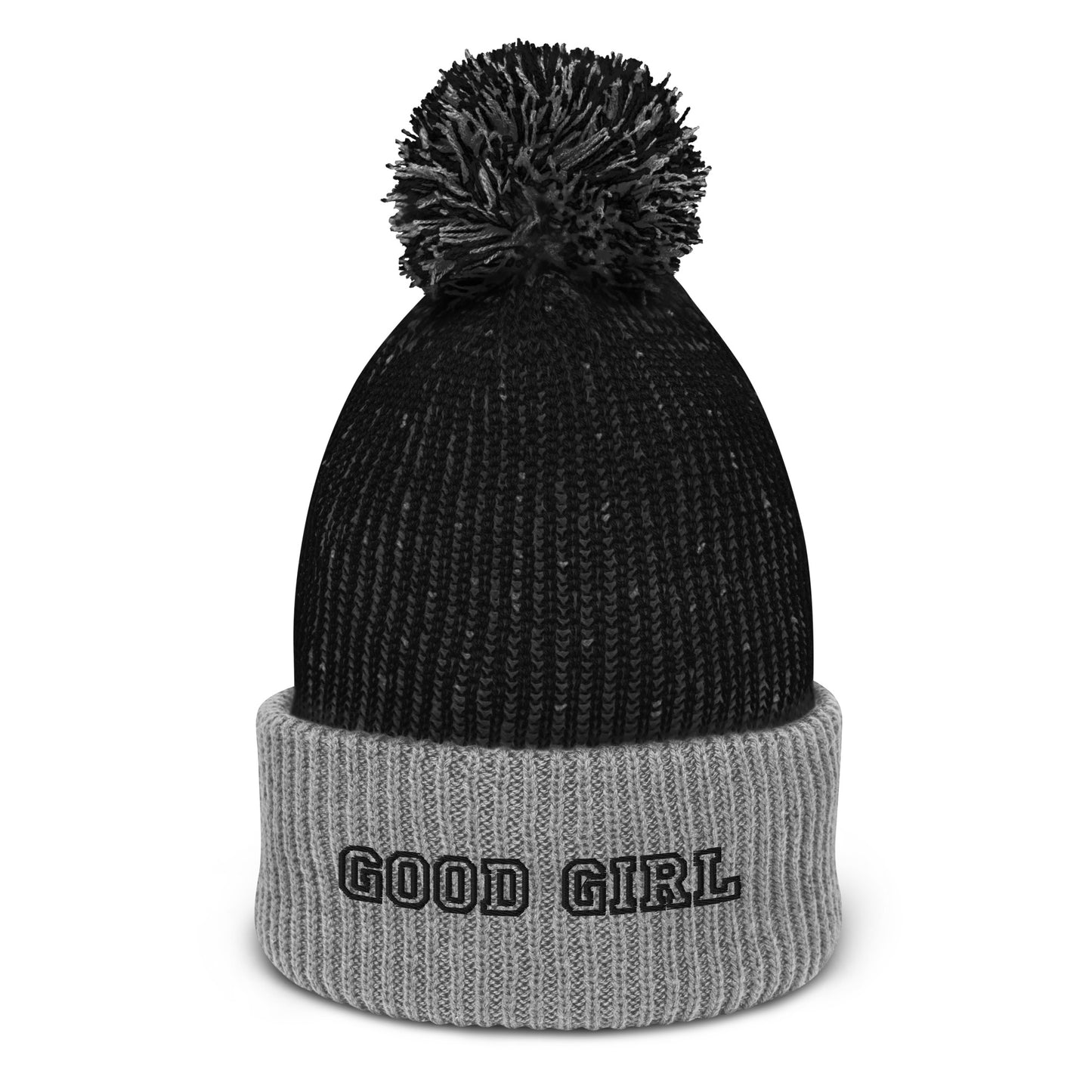 good girl pom-pom beanie
