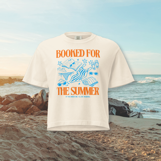 booked for the summer boxy tee