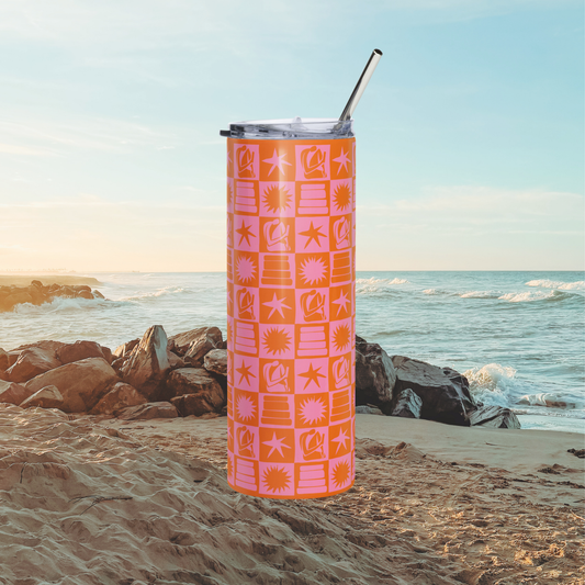 bookish summer sun (pink) tumbler