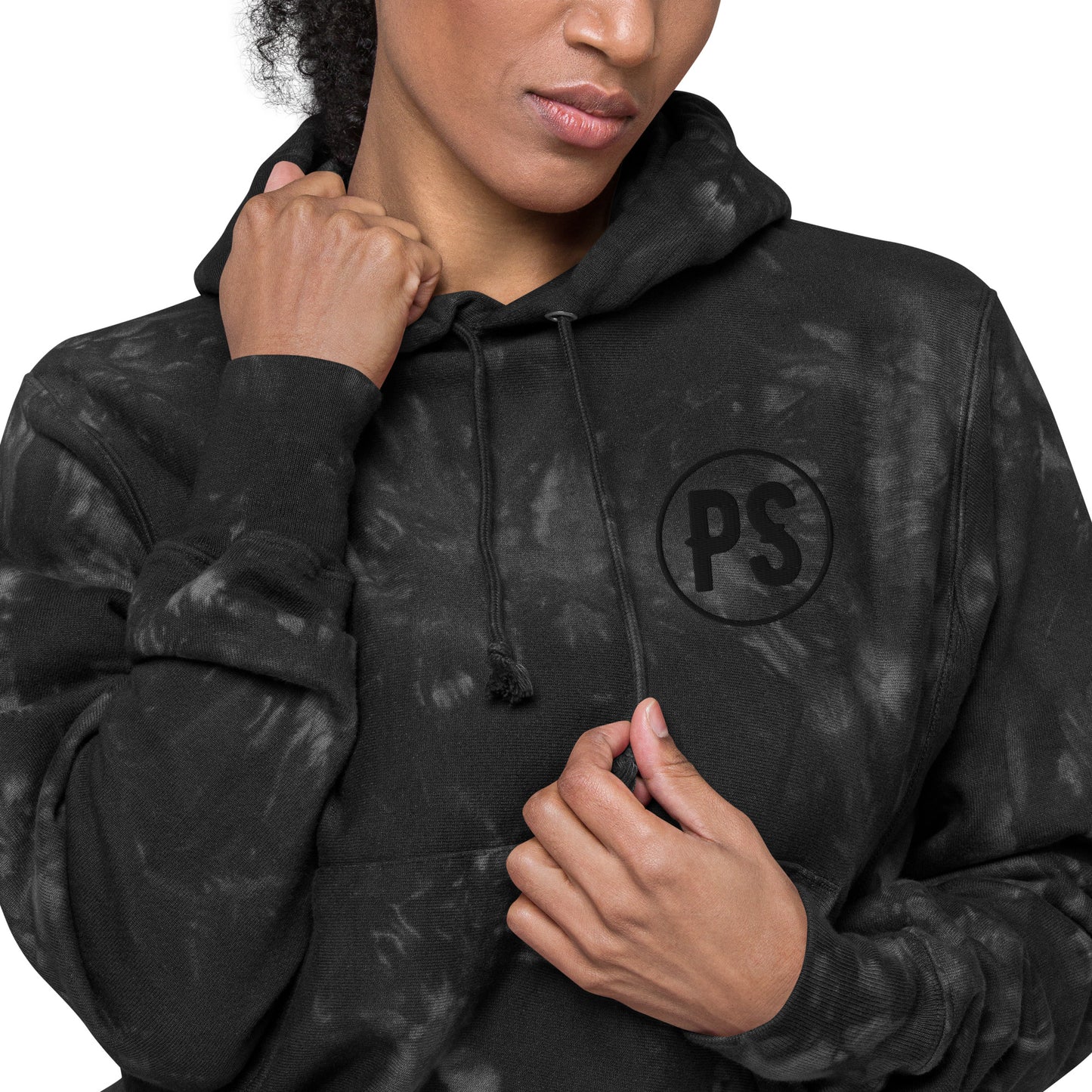 PS logo embroidered tie-dye hoodie