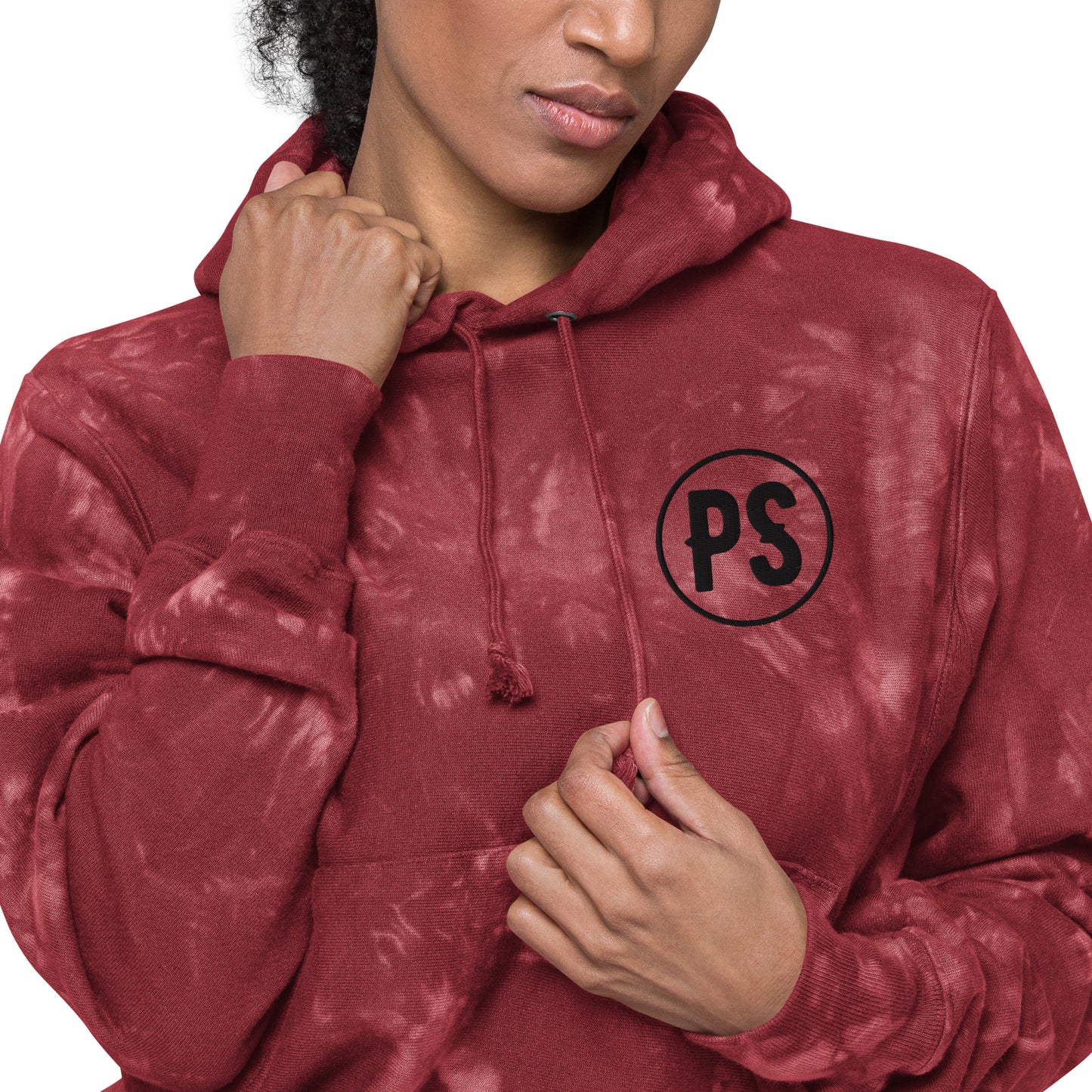 PS logo embroidered tie-dye hoodie