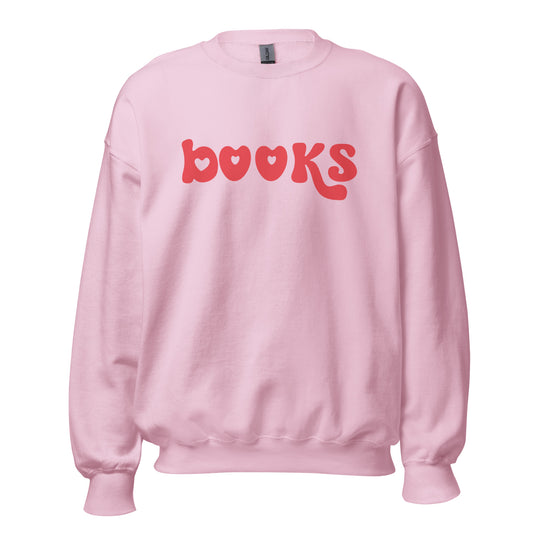 heart books sweatshirt