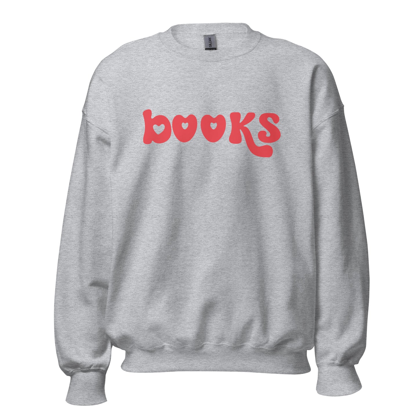 heart books sweatshirt