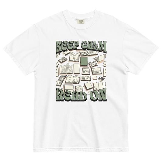keep calm & read on graphic tee