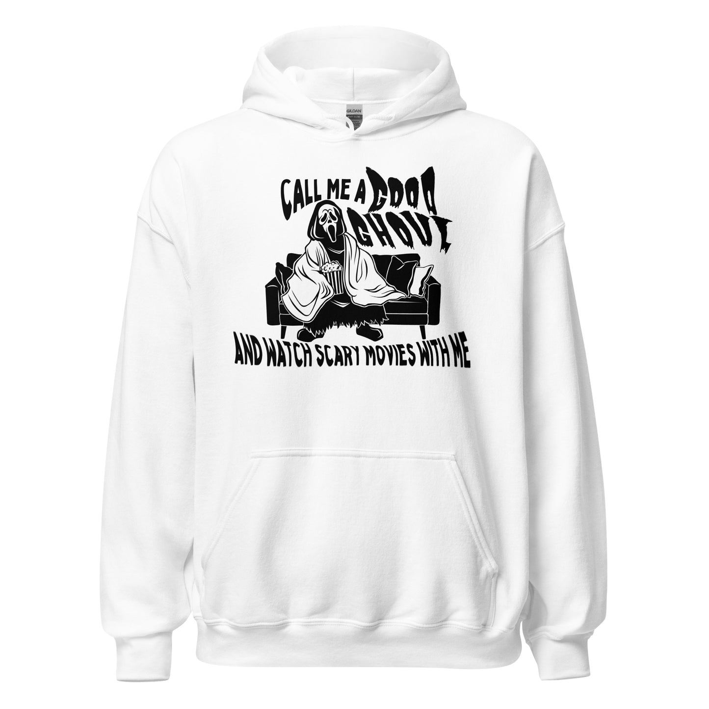 call me a good ghoul and watch scary movies with me hoodie (black)