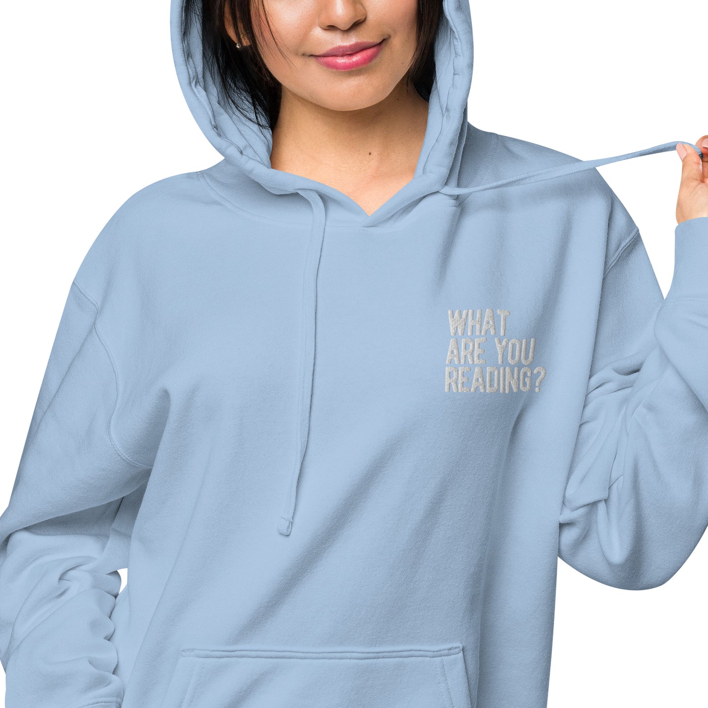 what are you reading embriodered hoodie