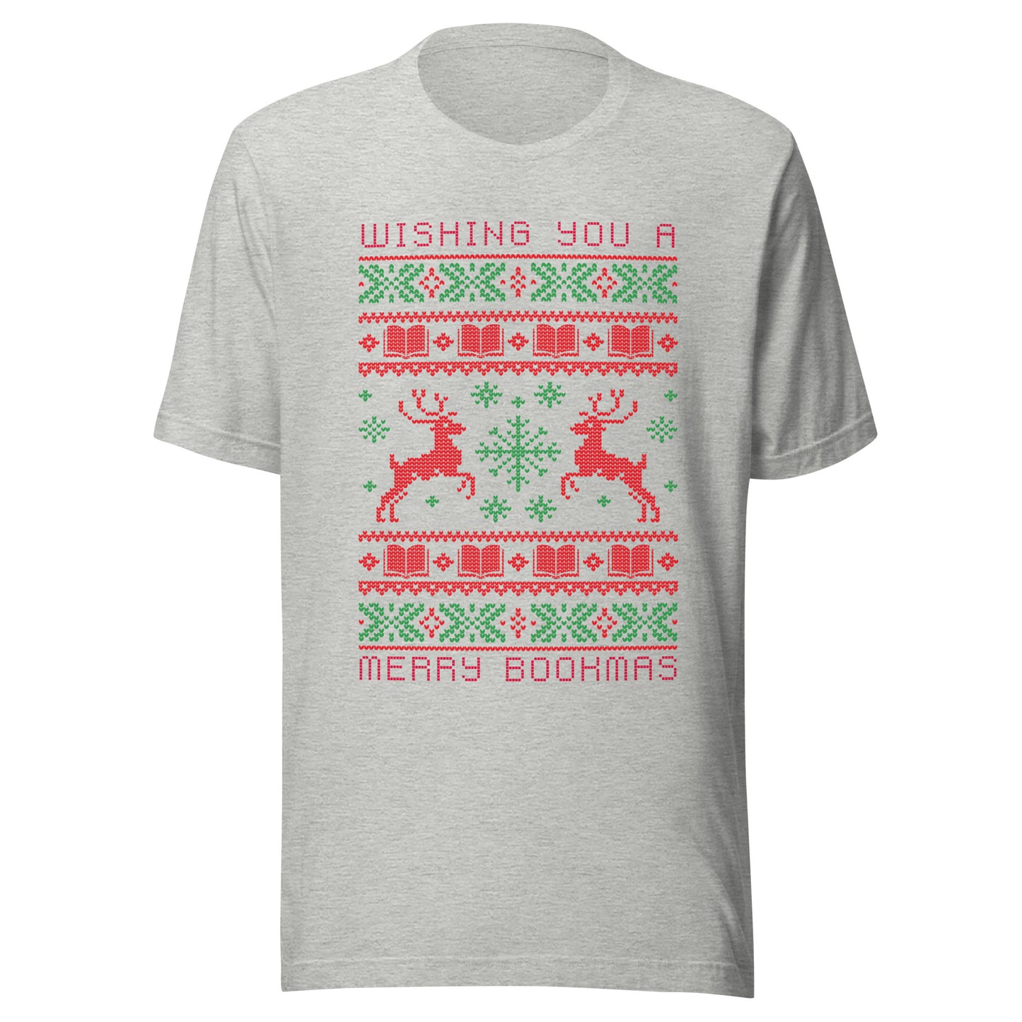 wishing you a merry bookmas ugly sweater t-shirt