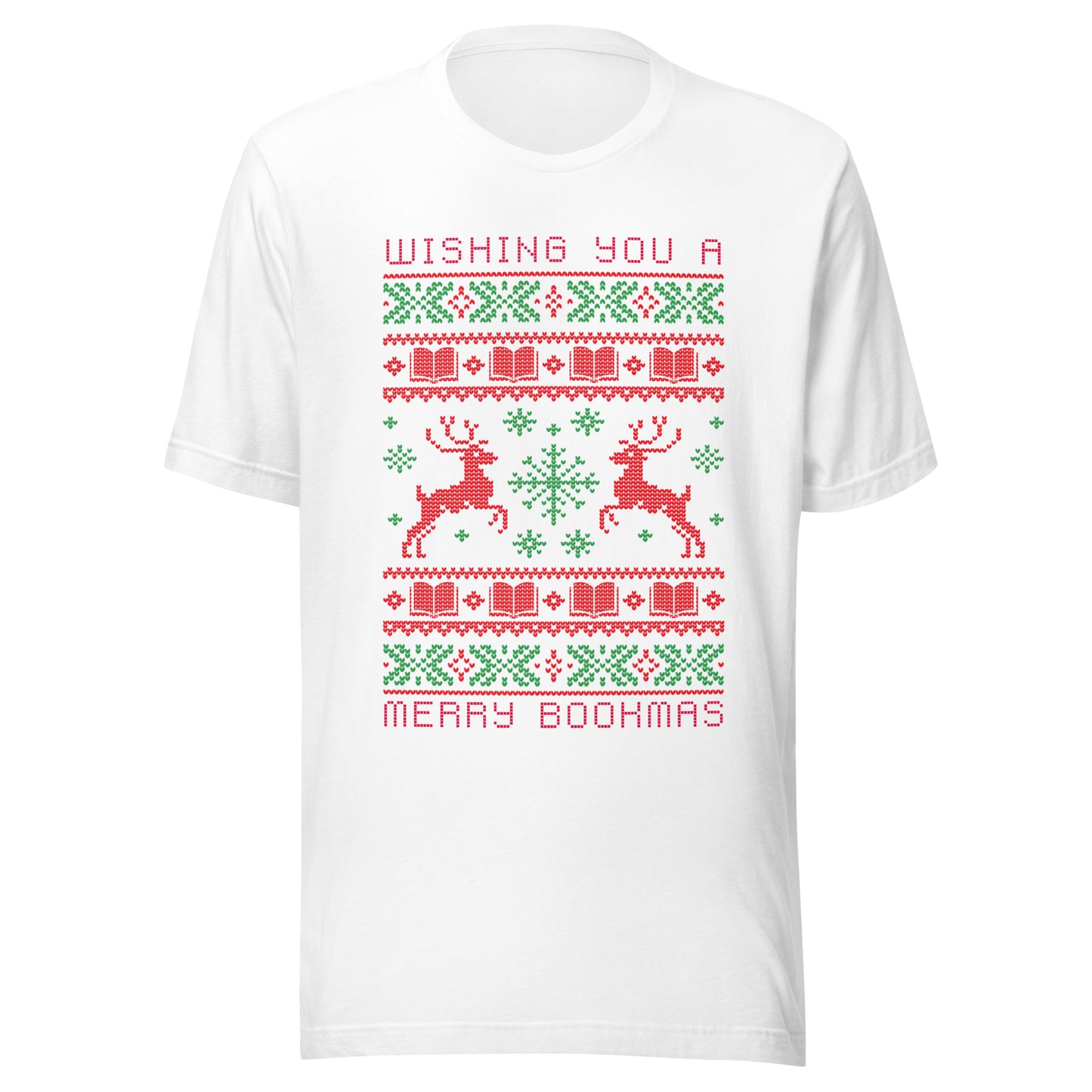 wishing you a merry bookmas ugly sweater t-shirt