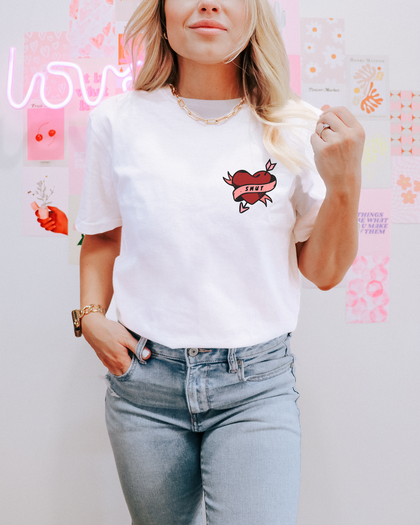 tattoo smut heart t-shirt