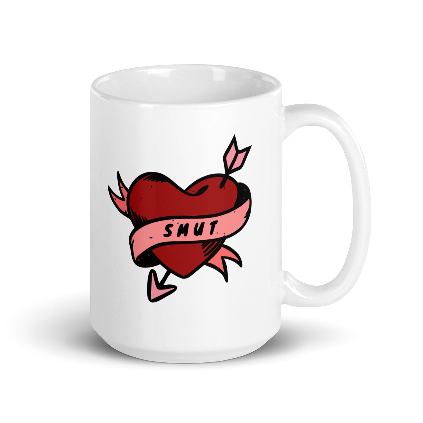 tattoo smut heart white glossy mug