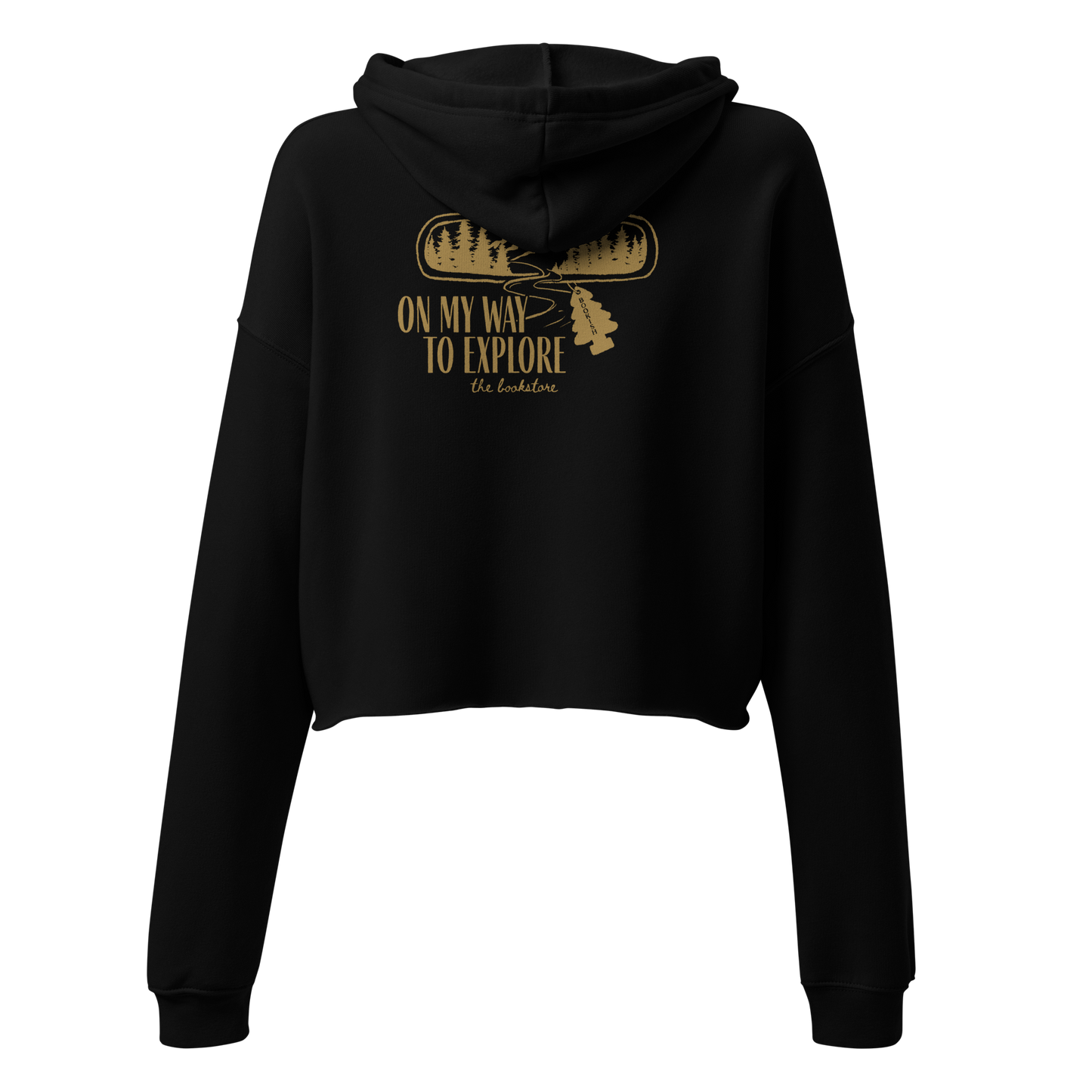 on my way to explore the bookstore crop hoodie