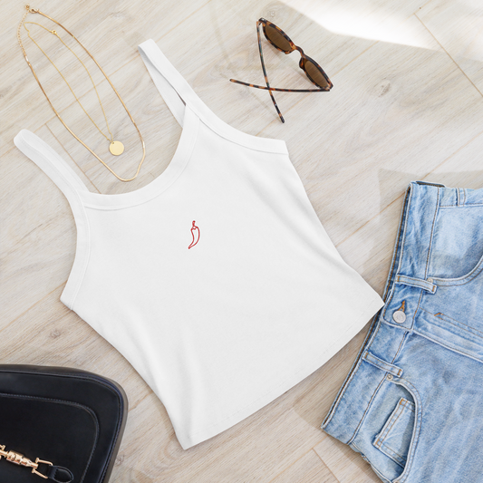 chili pepper embroidered tank top