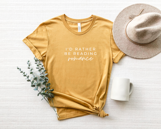 i'd rather be reading romance t-shirt