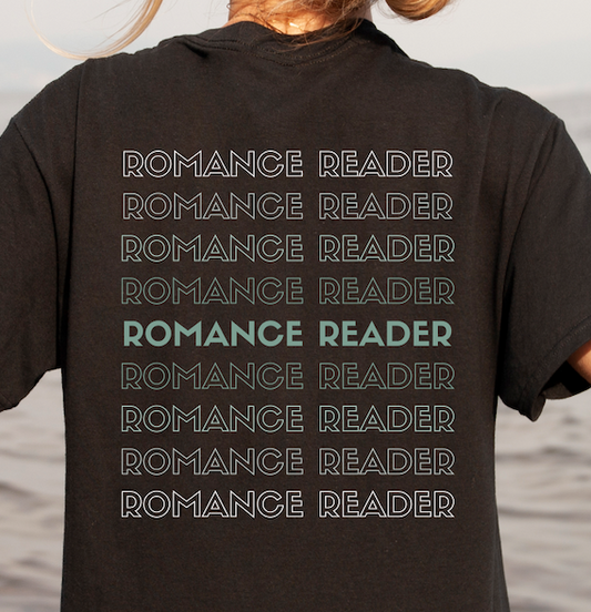 romance reader back t-shirt