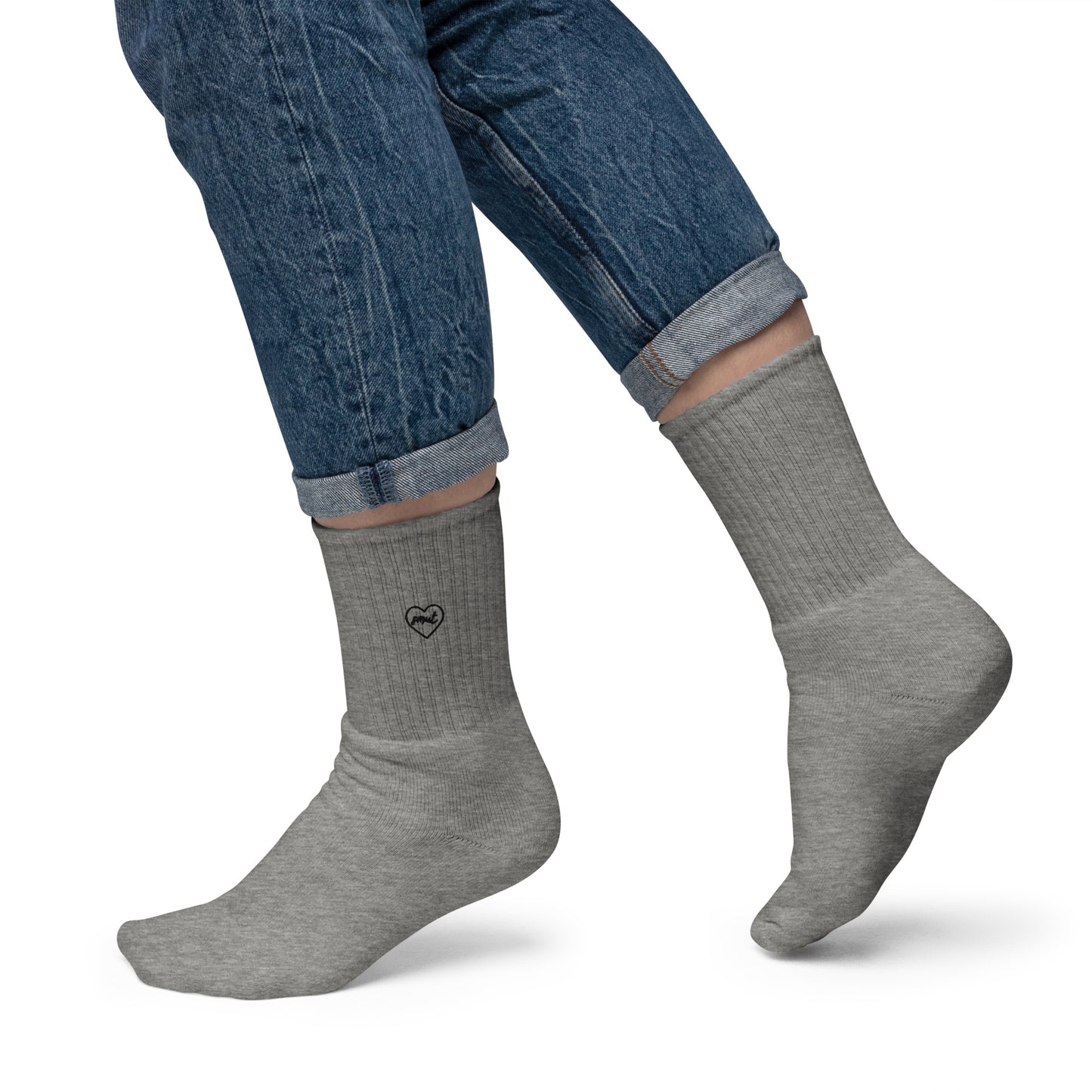 smut heart embroidered socks