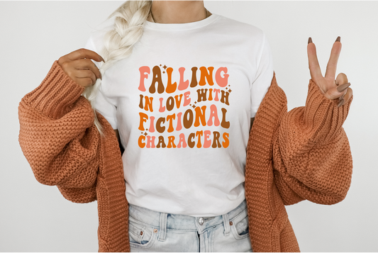 falling in love with fictional characters t-shirt