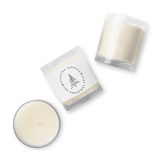 reading around the christmas tree glass jar soy wax candle