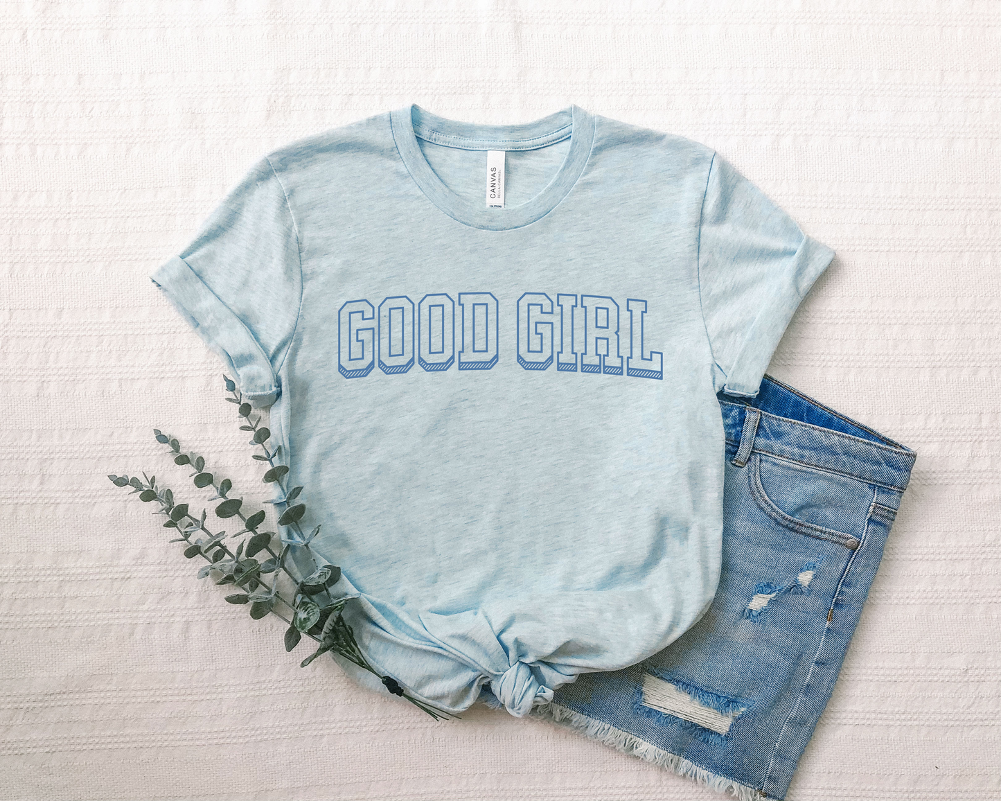 good girl varsity t-shirt (blue)