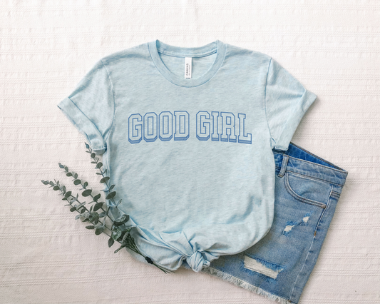 good girl varsity t-shirt (blue)