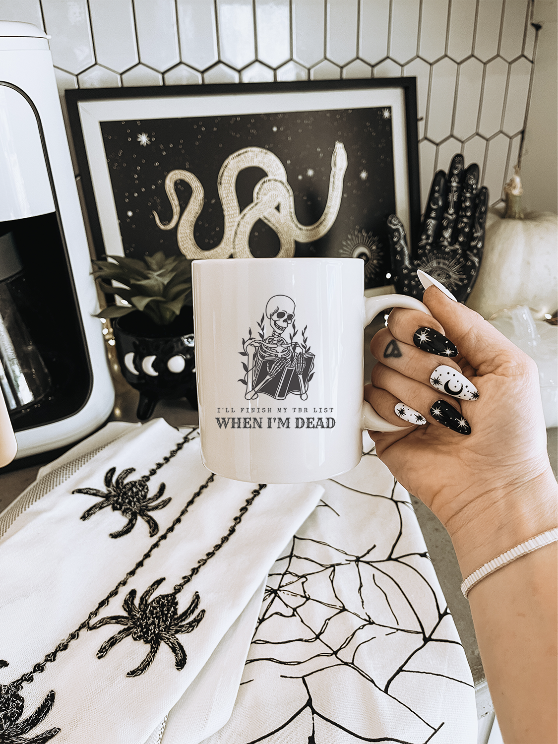 i'll finish my tbr list when i'm dead white mug