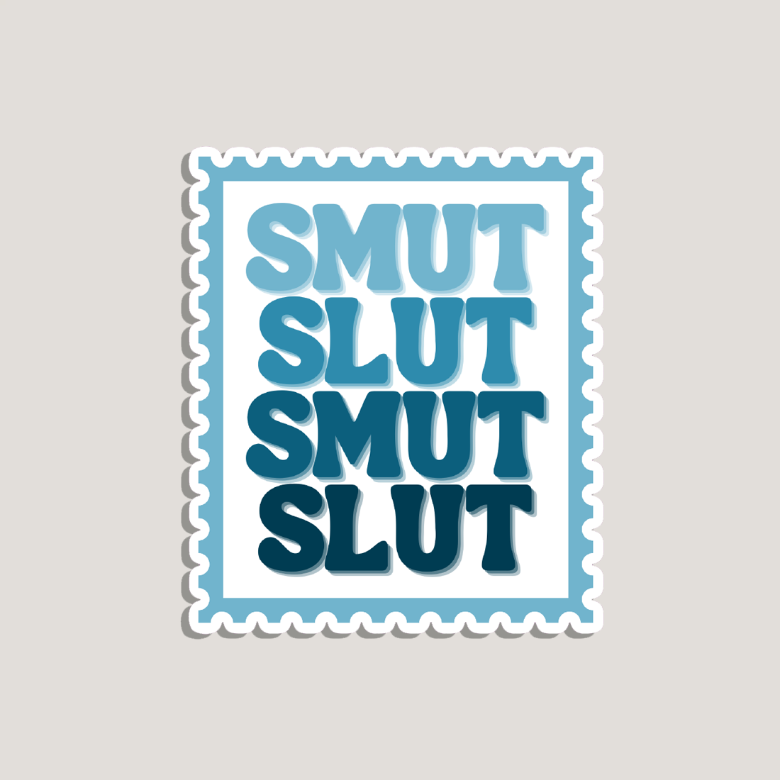 smut slut stamp sticker