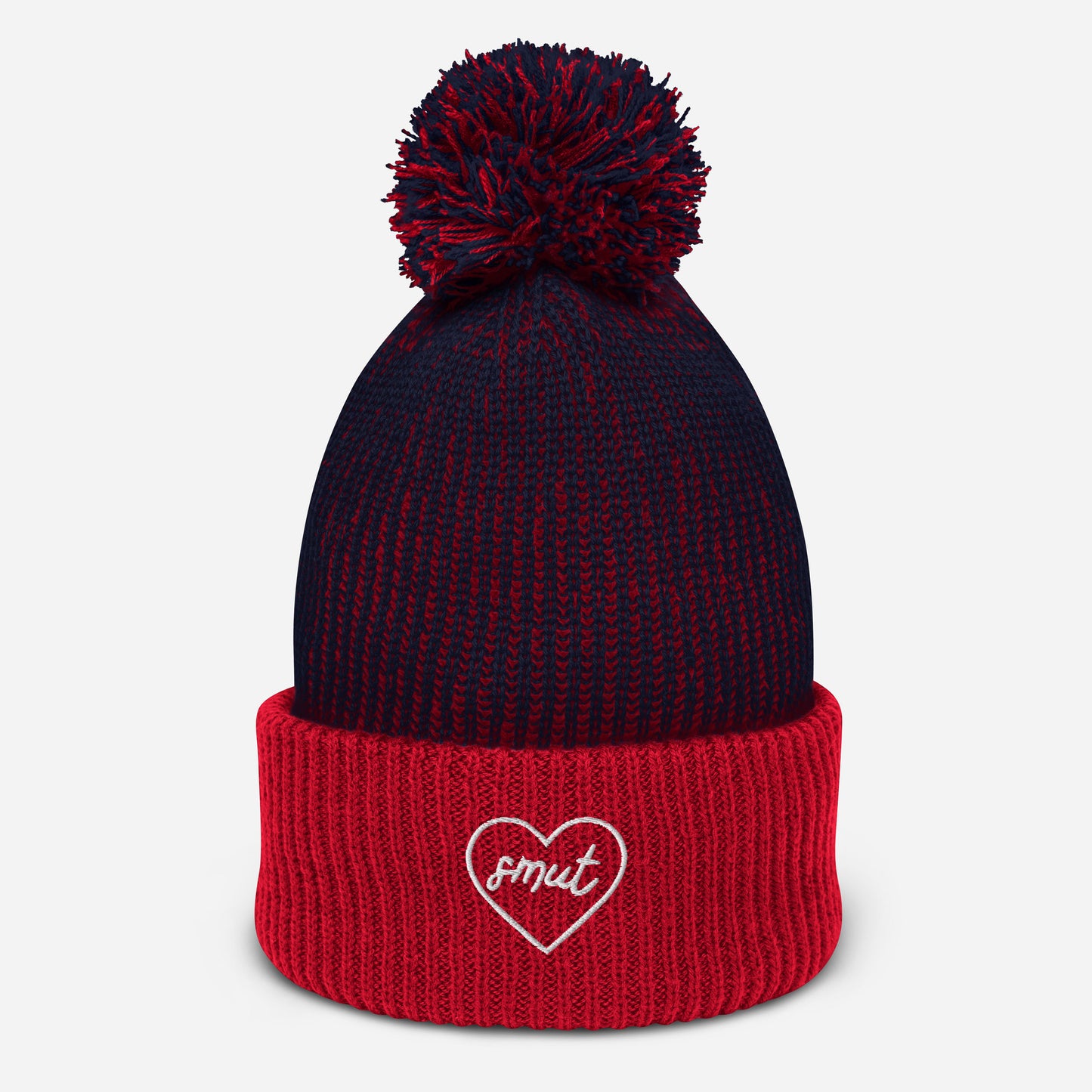 smut heart pom-pom beanie