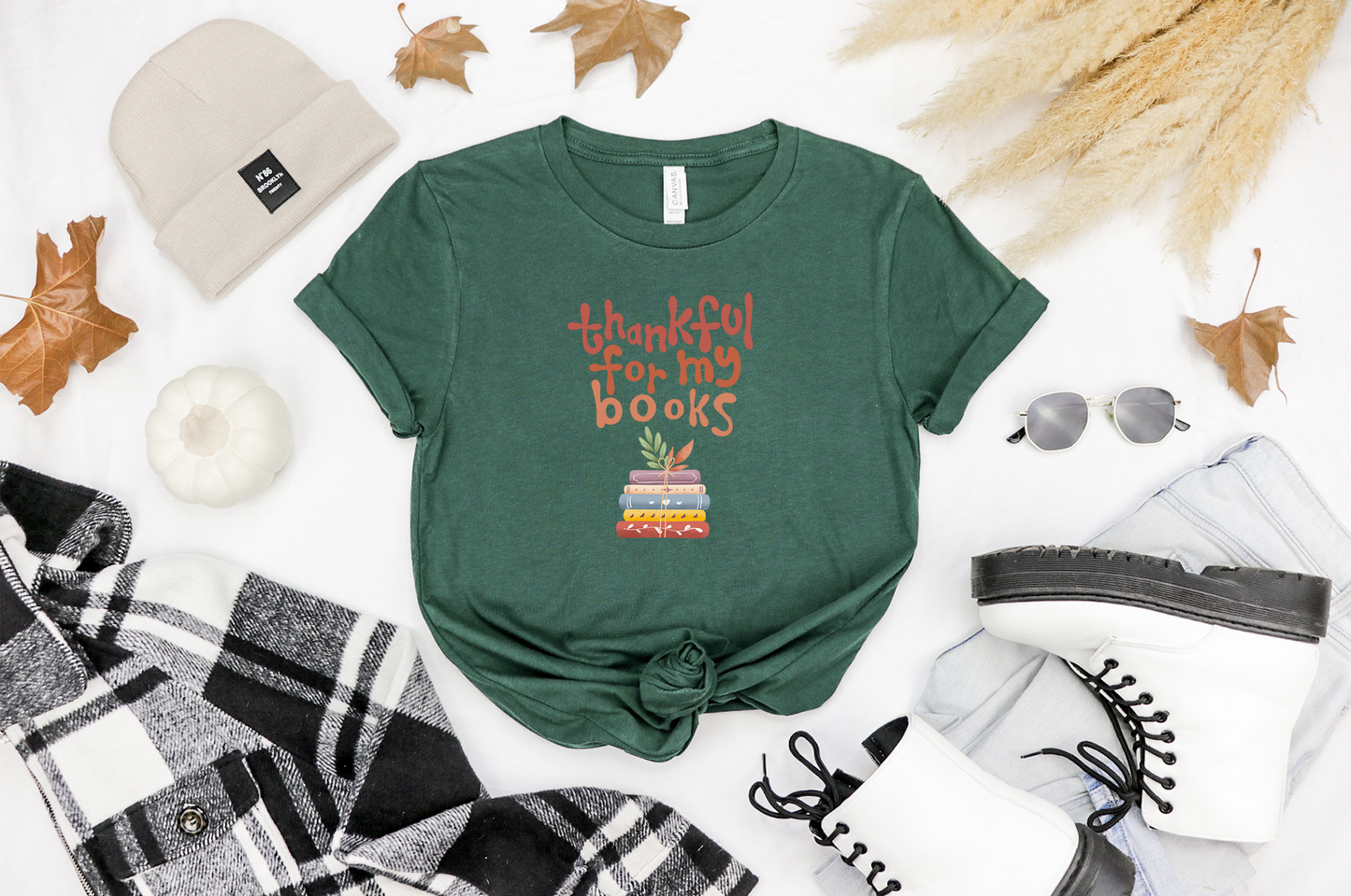 thankful for my books t-shirt