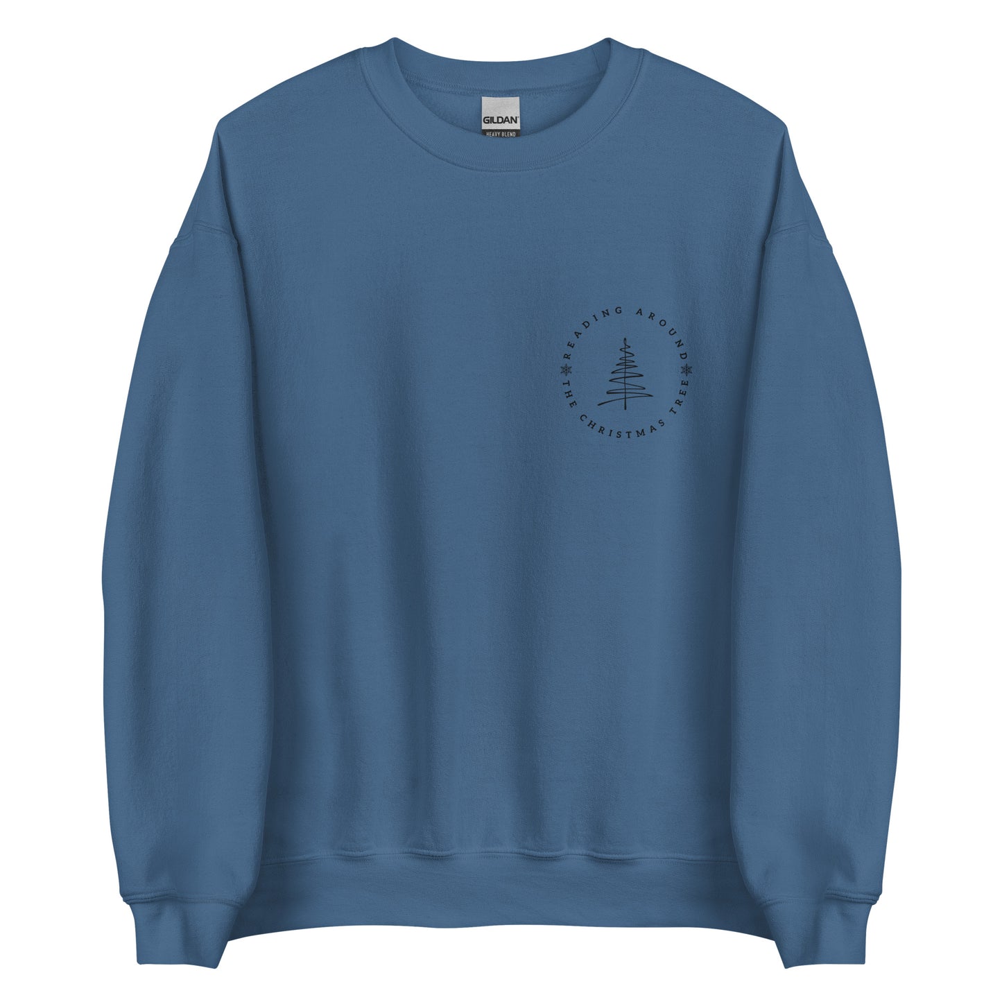reading around the christmas tree sweatshirt