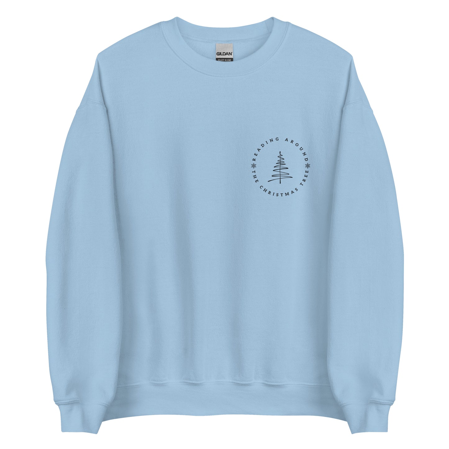 reading around the christmas tree sweatshirt