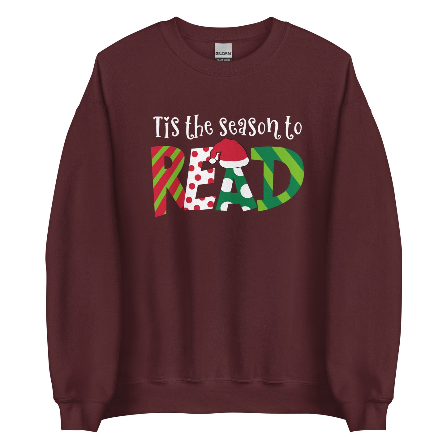 tis the season to read (santa hat) sweatshirt