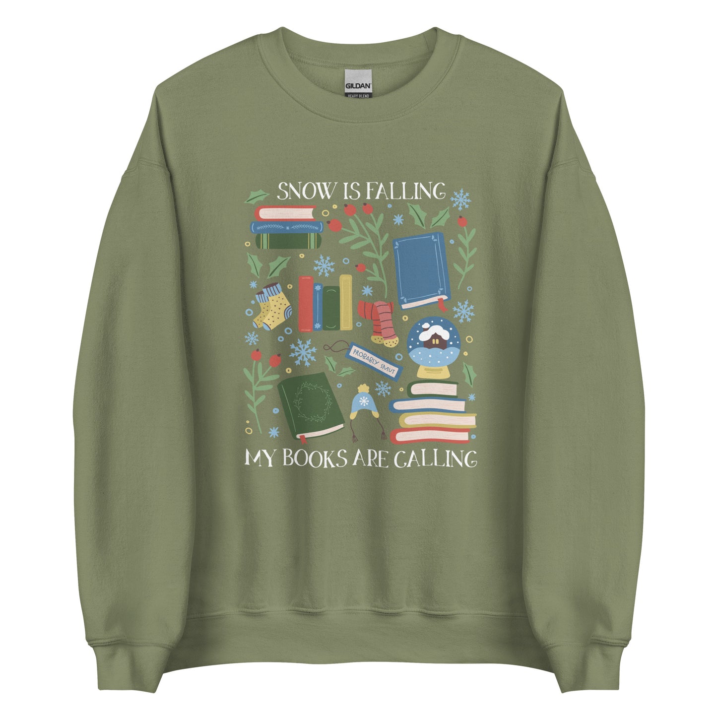 snow is falling (in white) sweatshirt