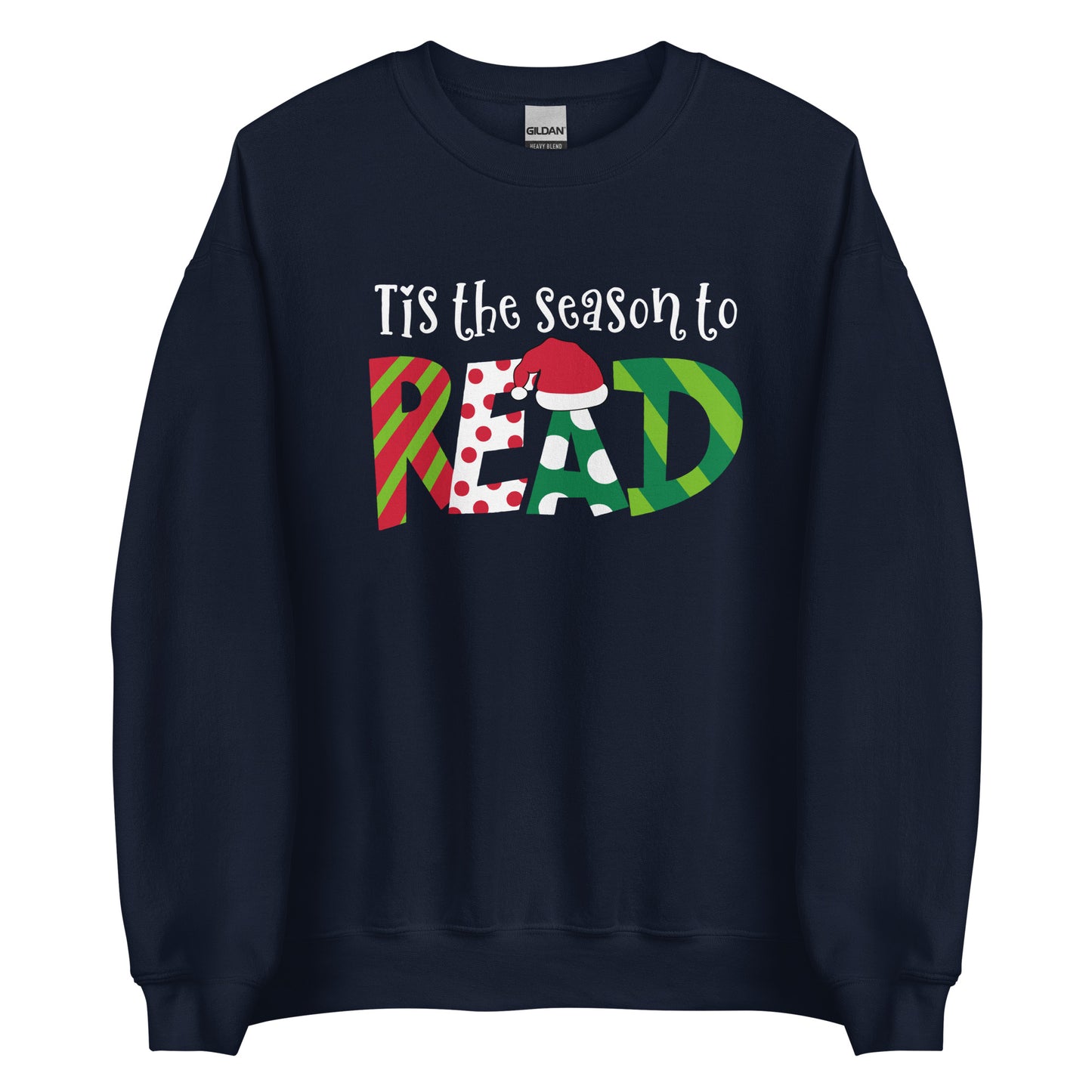 tis the season to read (santa hat) sweatshirt
