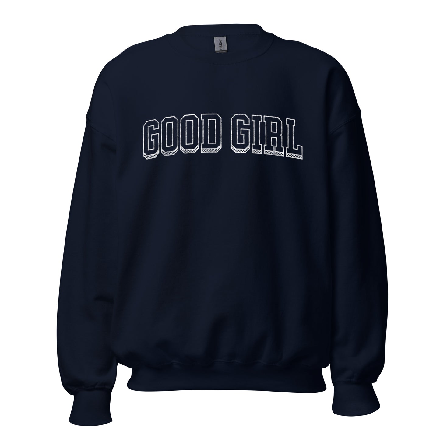 good girl varsity sweatshirt (white)