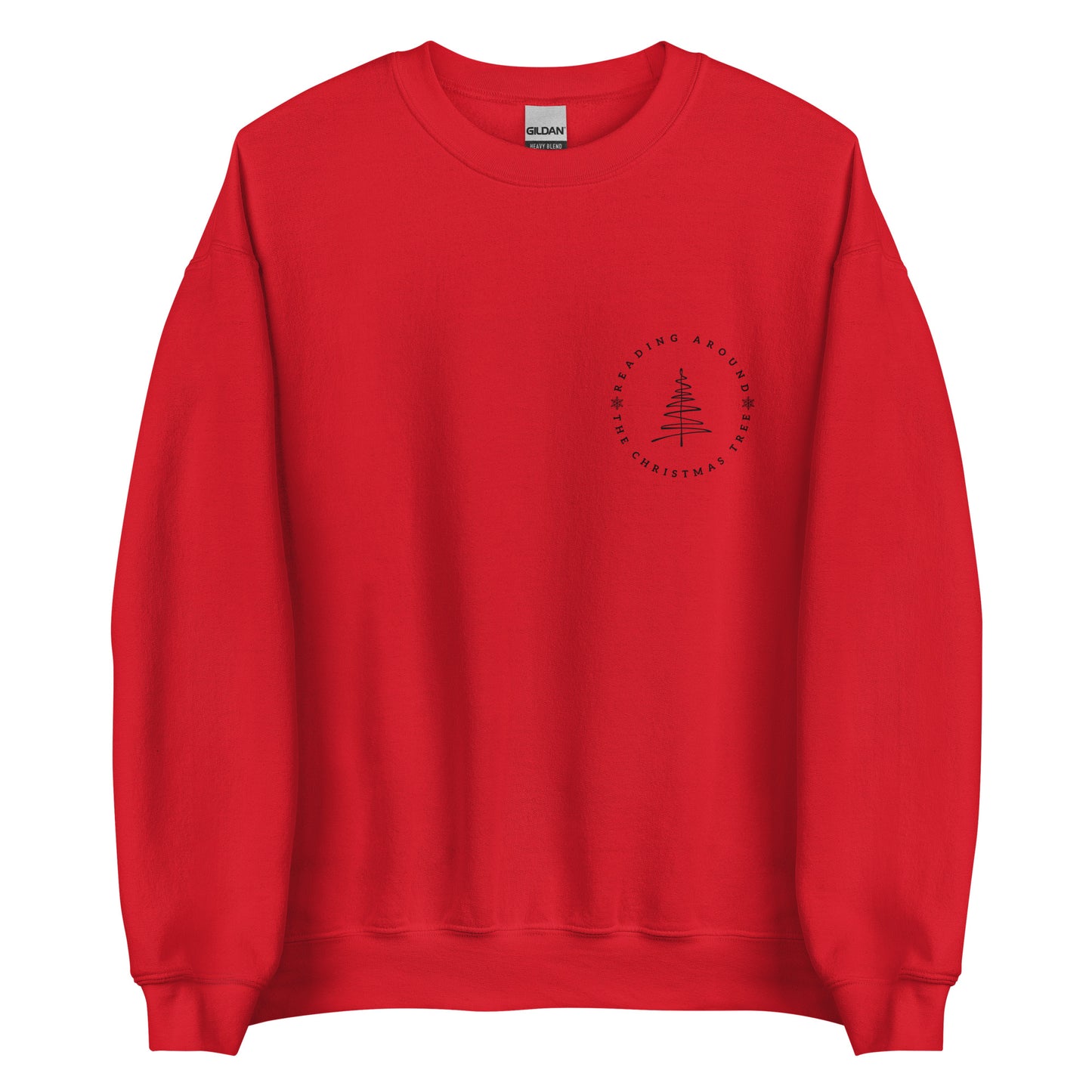 reading around the christmas tree sweatshirt