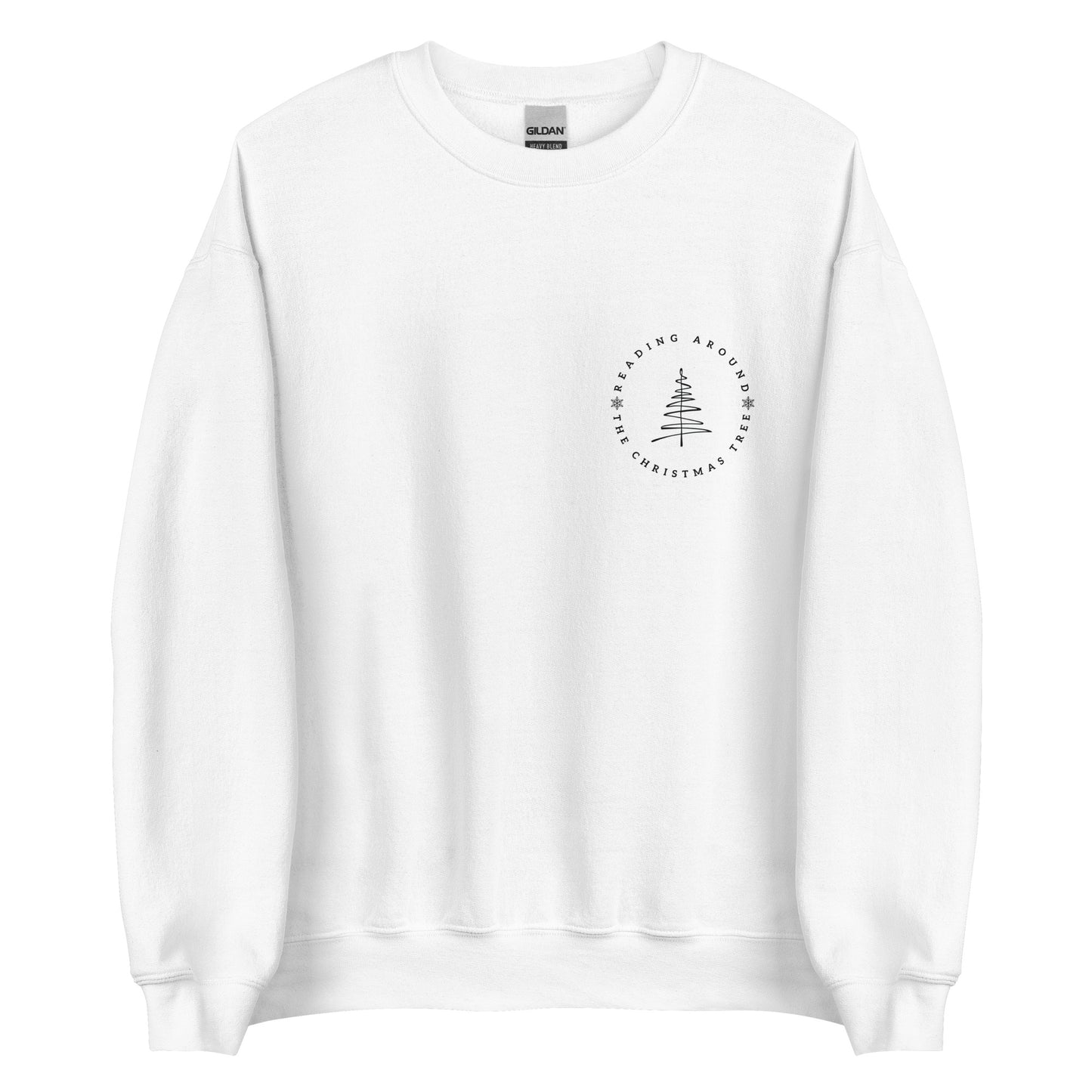 reading around the christmas tree sweatshirt