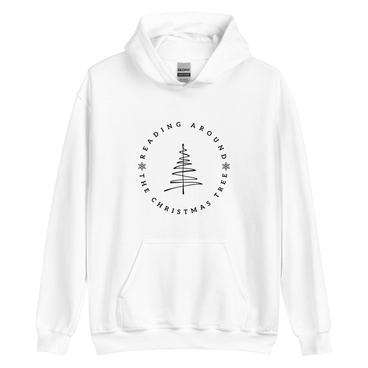 reading around the christmas tree hoodie