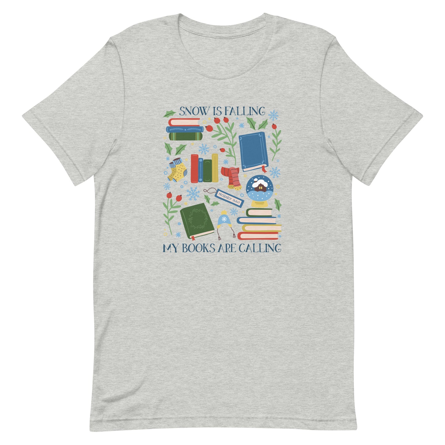 snow is falling (in blue) t-shirt